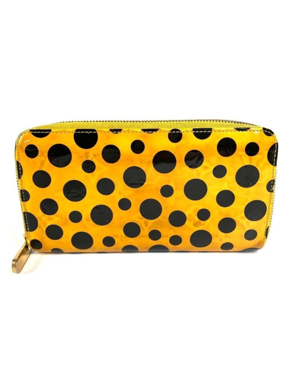 Louis Vuitton Wallet Zippy Patent Leather Yellow Black
